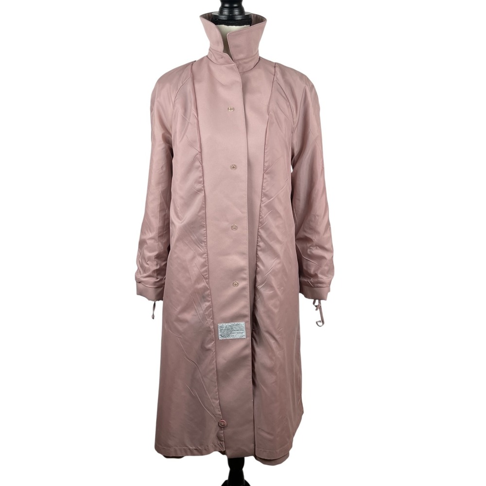 Rain Ramblers Women's Rain Coat Size 10 Mauve Long Button Front Vintage Retro - Picture 8 of 13